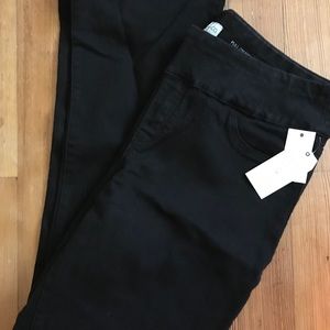 Black Pull on Bootcut Jeans